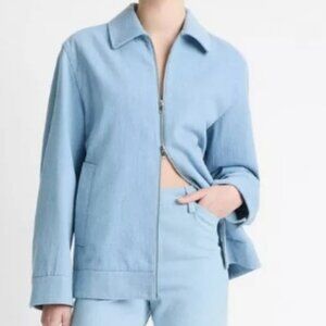 Vince Italian Cotton Twill Zip-Front Jacket